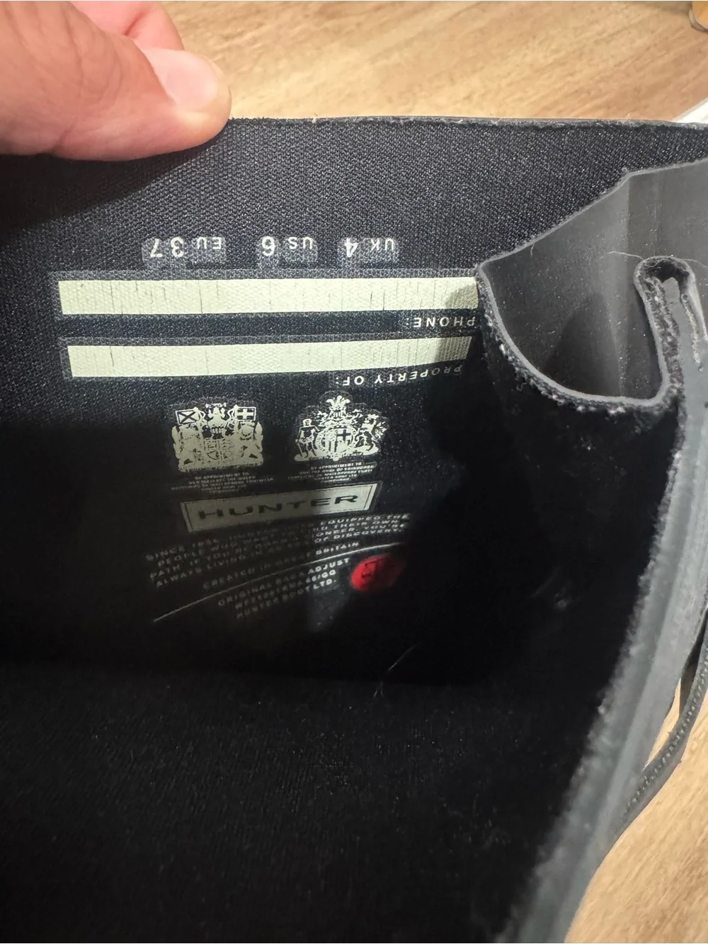 Hunter Black Tall Rain Boots with Interior Logo Detail